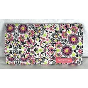 Waverly Inspirations Women's Wallet Trifold Quilted Floral Pink Green